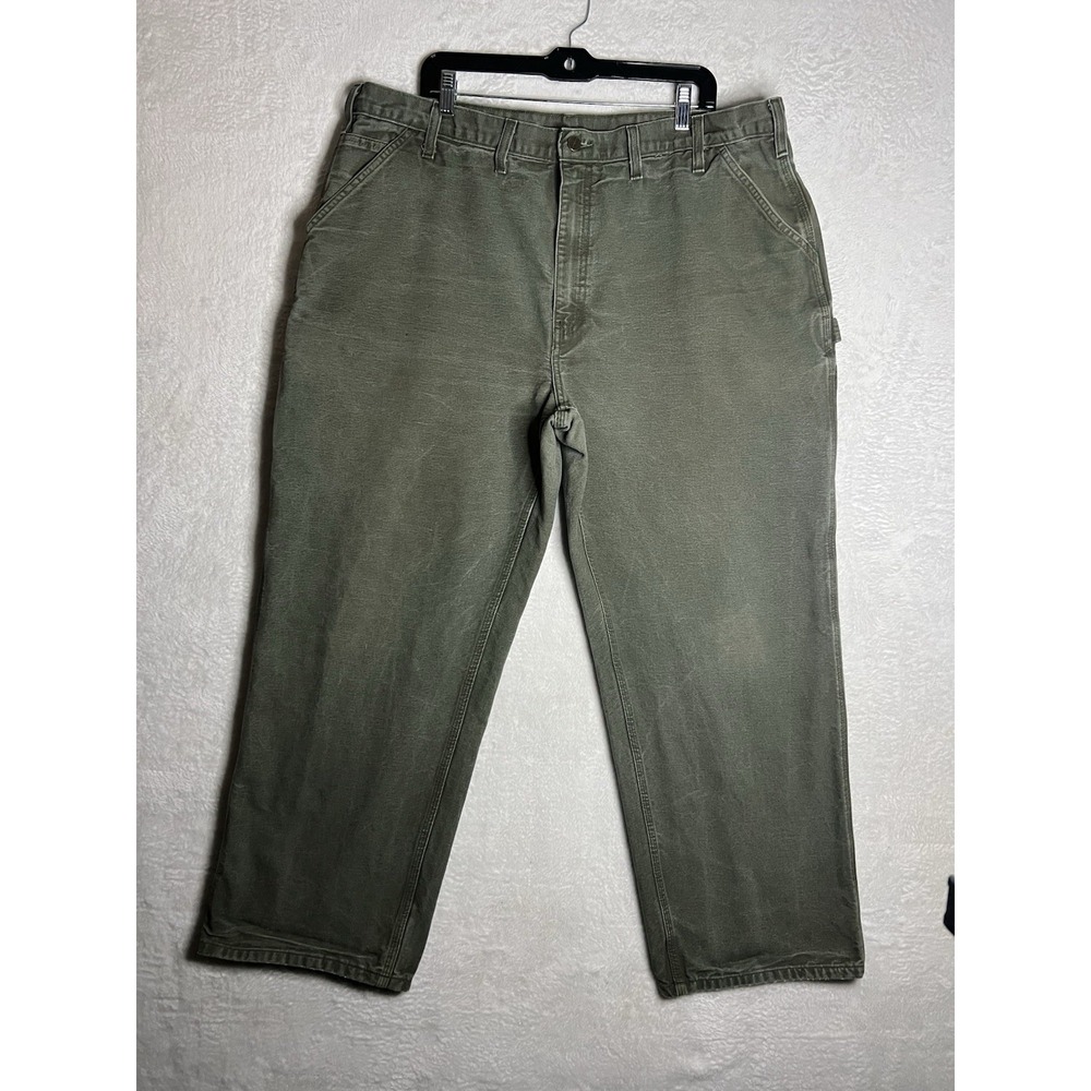 Carhartt B11 Dungaree Fit Pants 44x30 Moss Green Canvas Workwear